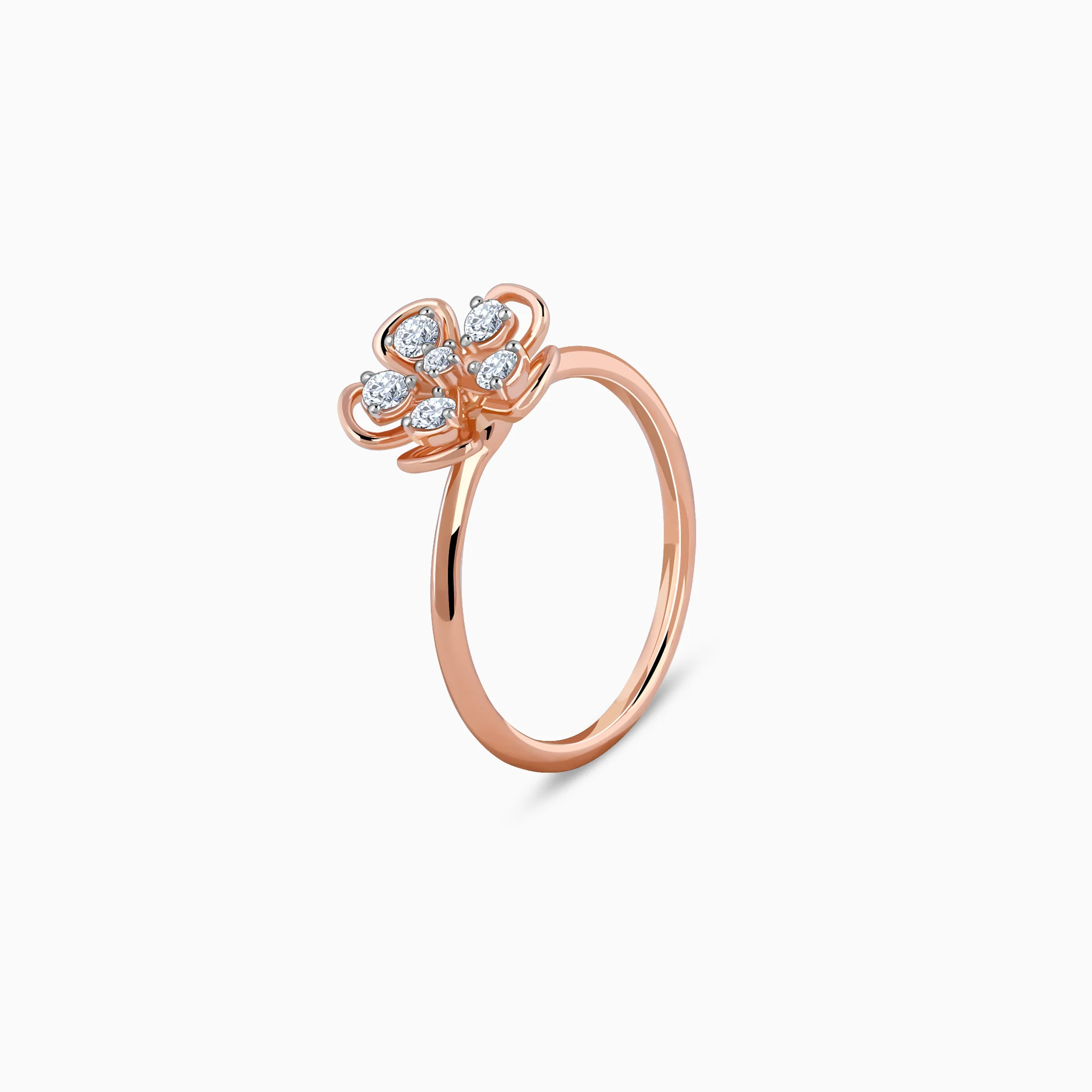 Rose Gold & Diamond Cute Bloom Ring - Image 4