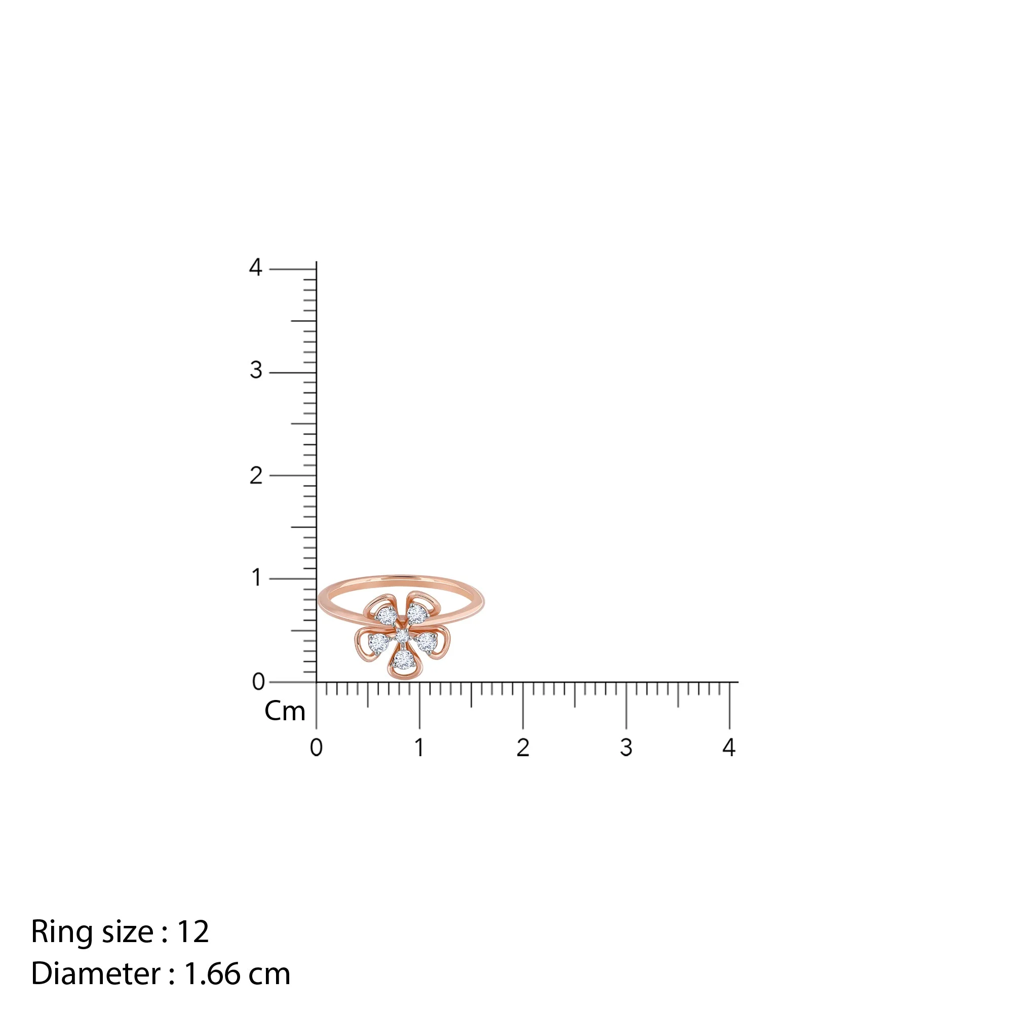 Rose Gold & Diamond Cute Bloom Ring - Image 6