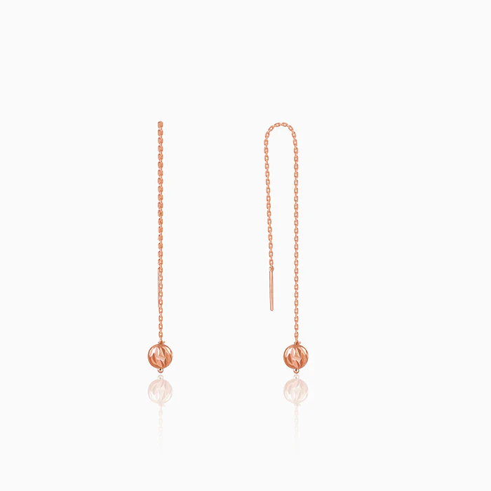 Rose Gold Aperture Sui Dhaga Earrings