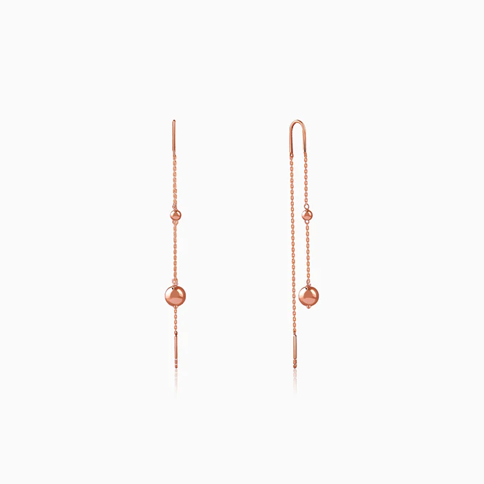 Rose Gold Aurex Beadline Sui Dhaga Earrings
