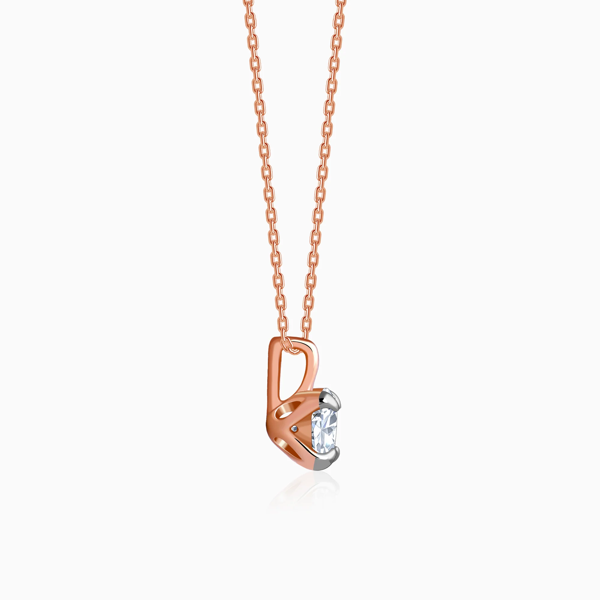 Rose Gold Aurora Gem Lab Grown Diamond Solitaire Pendant - Image 5