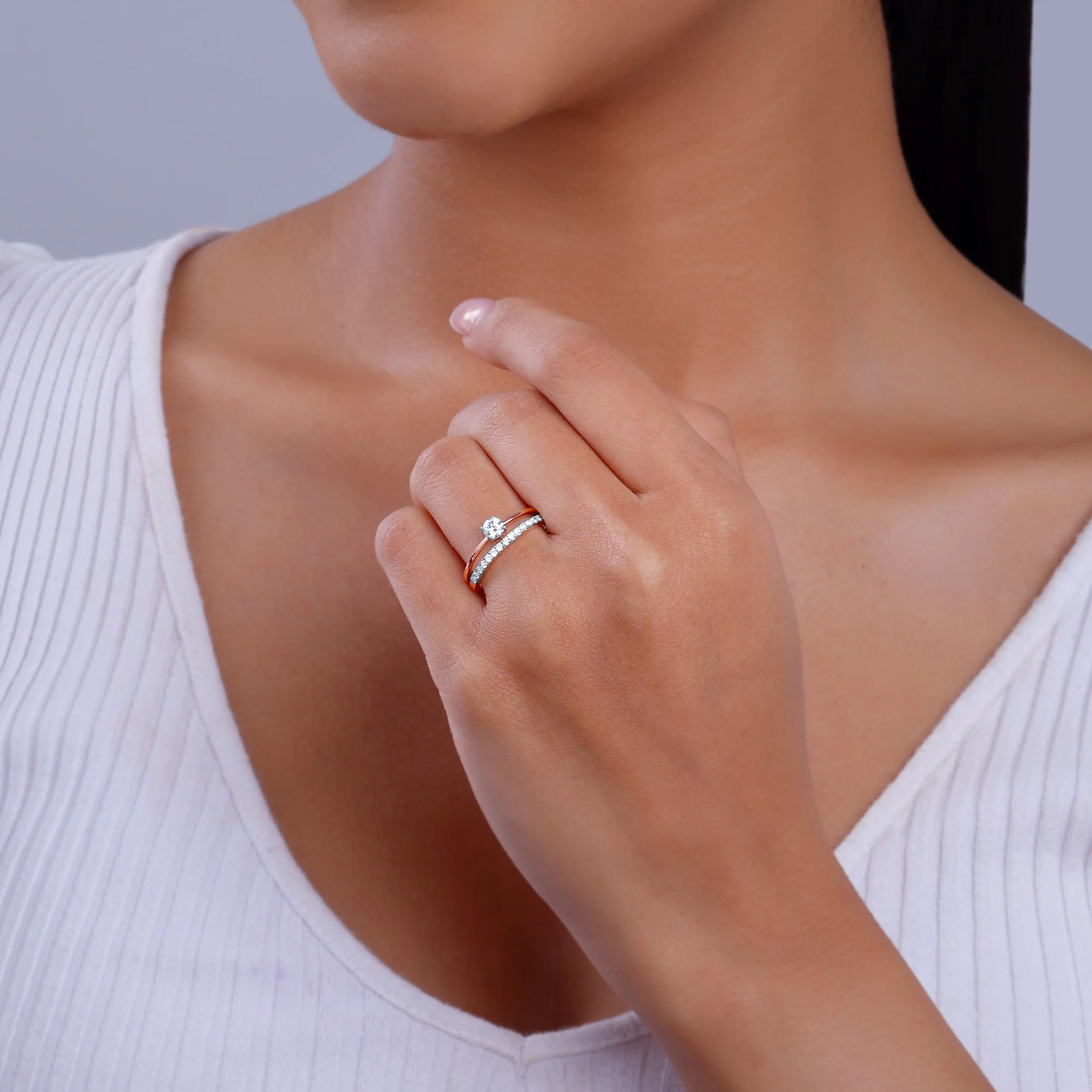 Rose Gold Begin Forever Solitaire Lab Grown Diamond Ring - Image 3