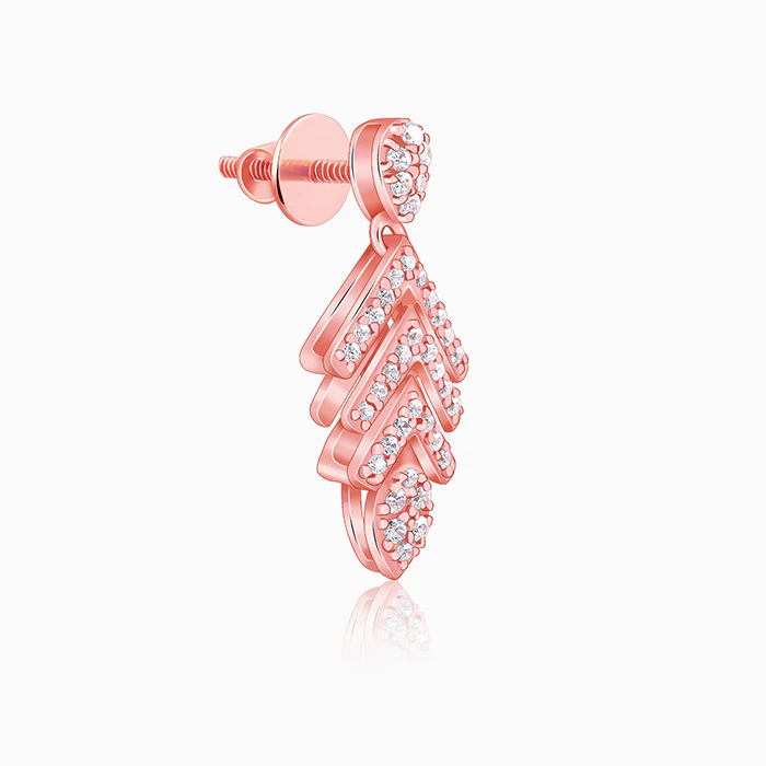 Rose Gold Belle Leaf Earrings - Image 4