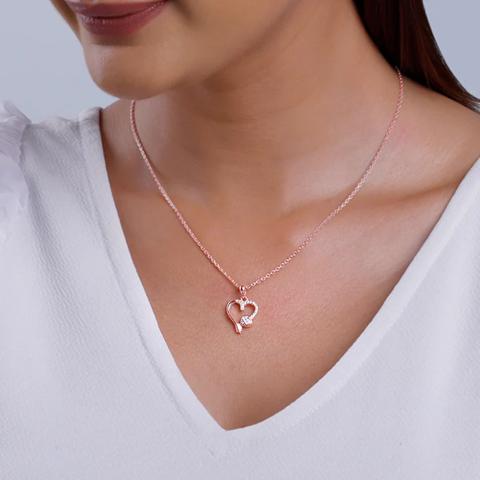 Rose Gold Best Love Pendant With Link Chain - Image 3