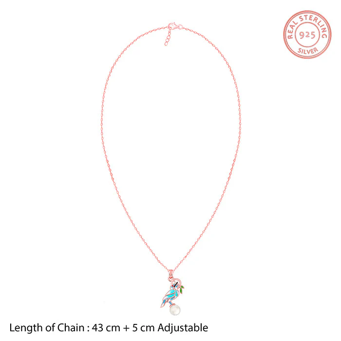 Rose Gold Blissful Bird Pendant With Link Chain - Image 6