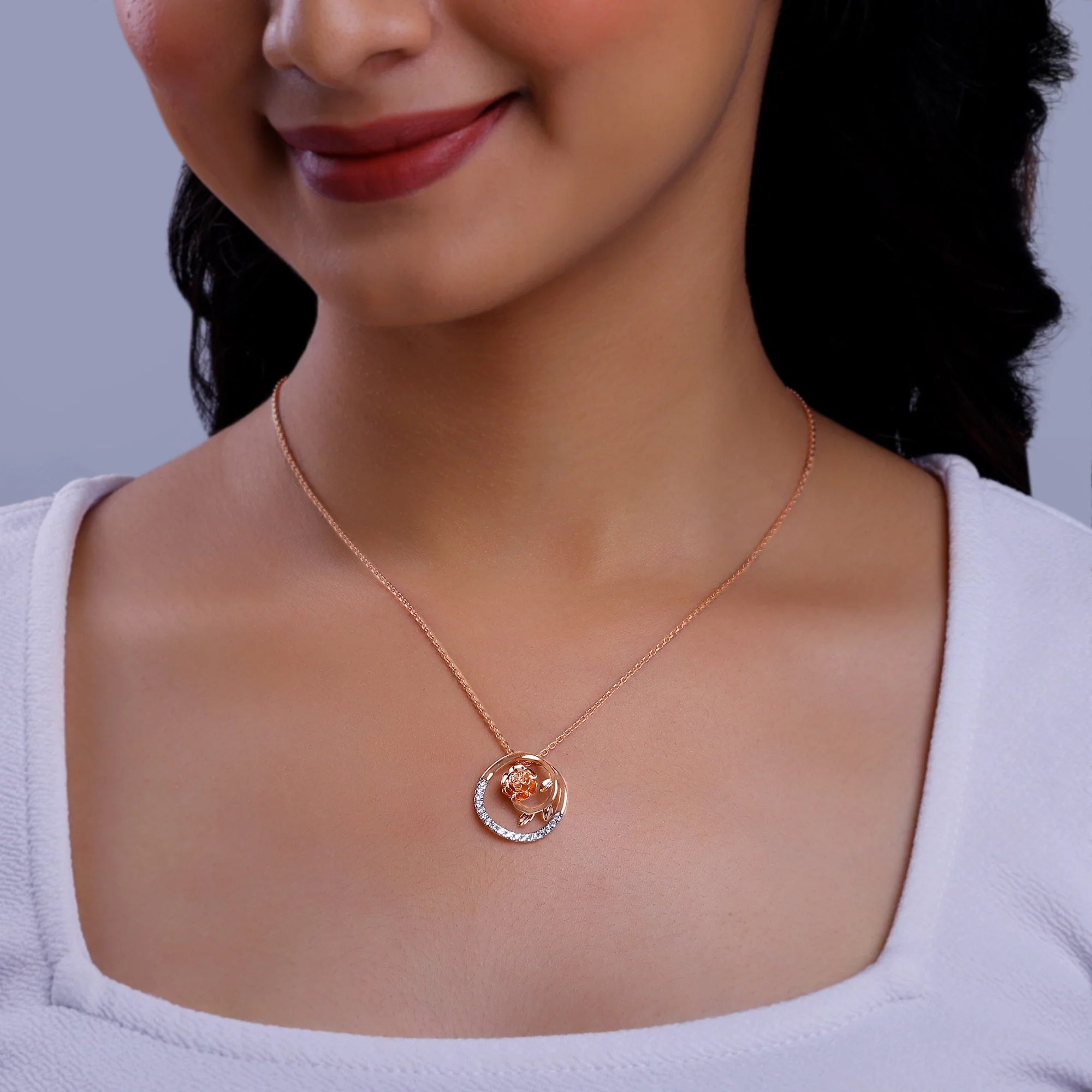 Rose Gold Blissful Shine Diamond Pendant - Image 3