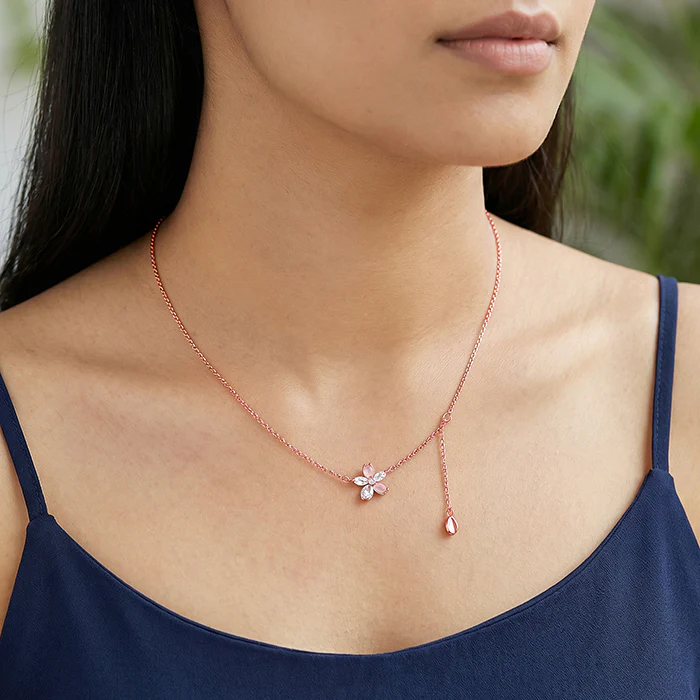 Rose Gold Bloom Necklace - Image 3