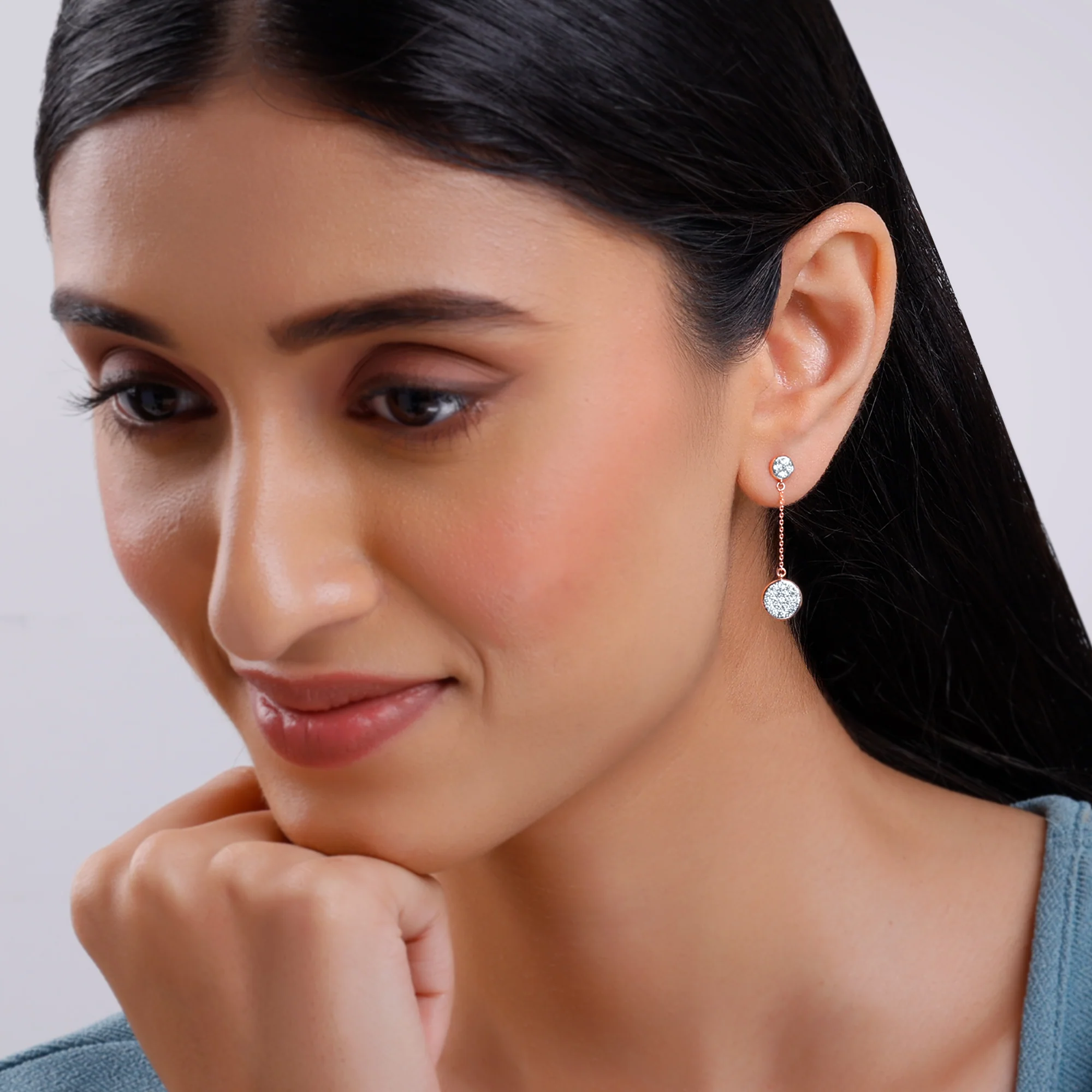 Rose Gold Blooming Lab Grown Diamond Earrings - Image 3