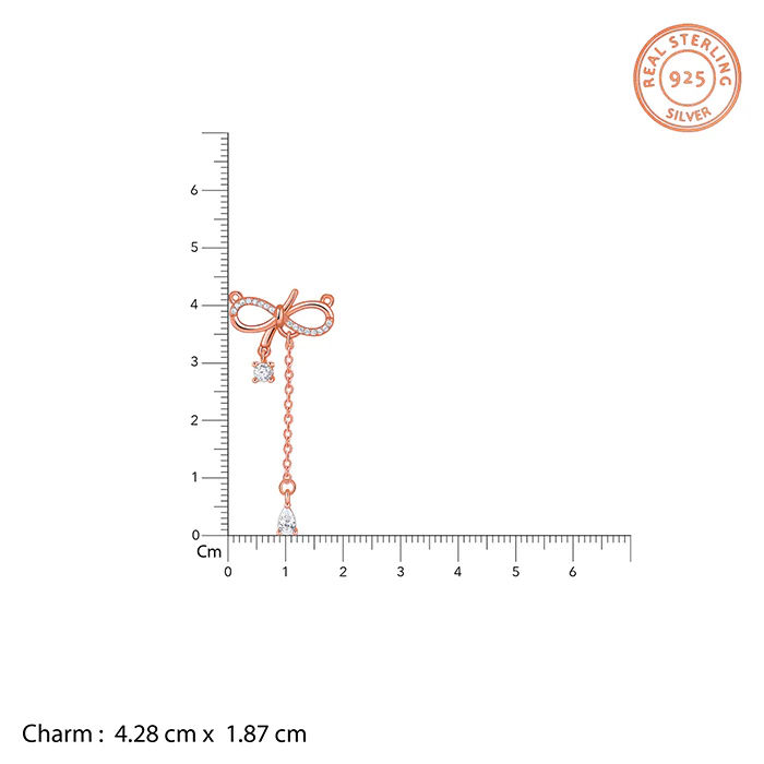 Rose Gold Bow Shine Necklace - Image 5