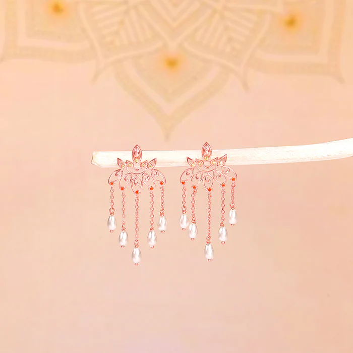 Rose Gold Cascade Danglers - Image 2