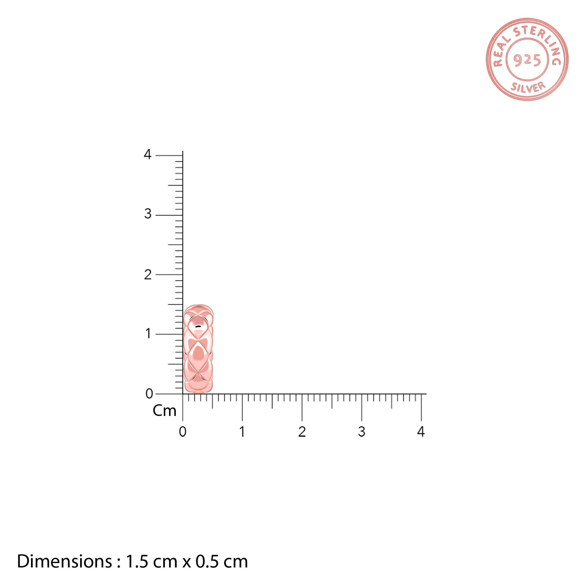 Rose Gold Chequred J Stud Earrings - Image 5