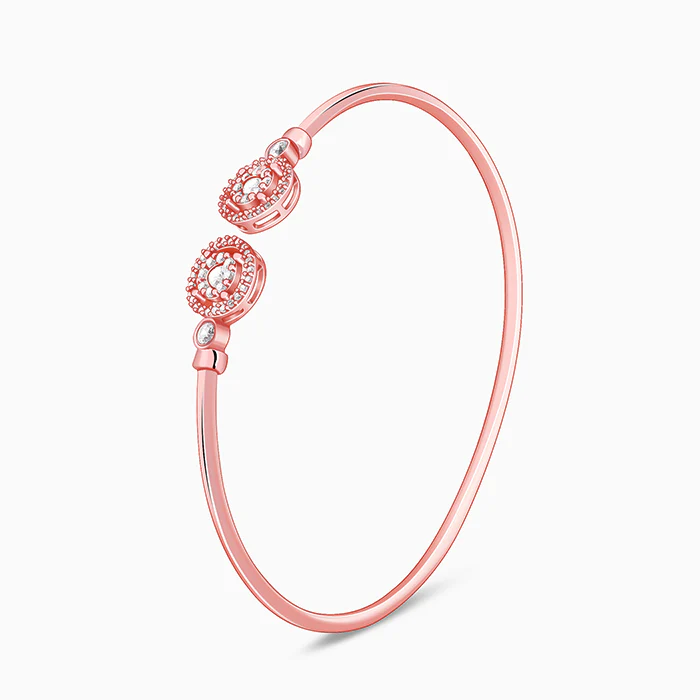Rose Gold Circle Bond Cuff Bracelet - Image 4