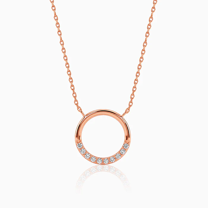 Rose Gold Circle of Shine Necklace