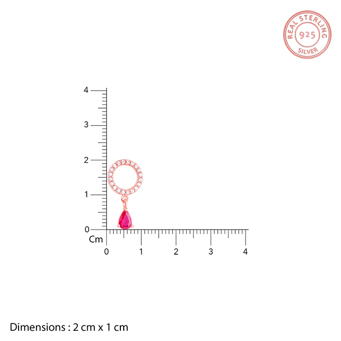 Rose Gold Circular Droplet Earrings - Image 5