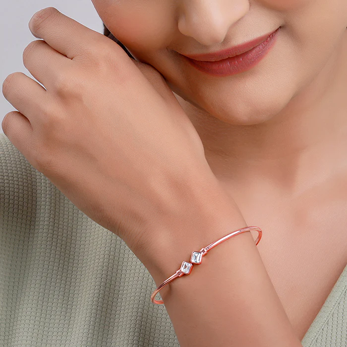 Rose Gold Classic Baguette Bracelet - Image 3