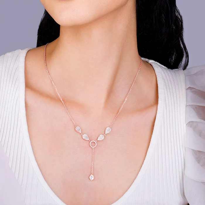 Rose Gold Classic Lariat Necklace - Image 3