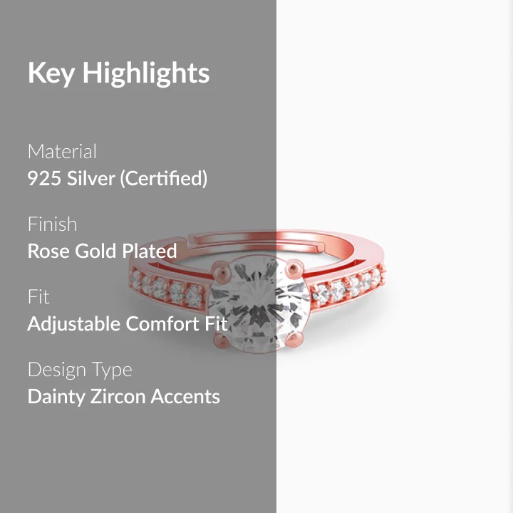 Rose Gold Classic Shimmering Ring - Image 2
