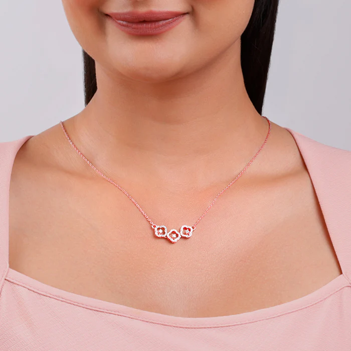 Rose Gold Classic Spark Necklace - Image 3