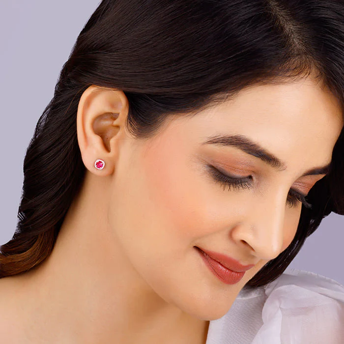 Rose Gold Classy Pink Earrings - Image 3