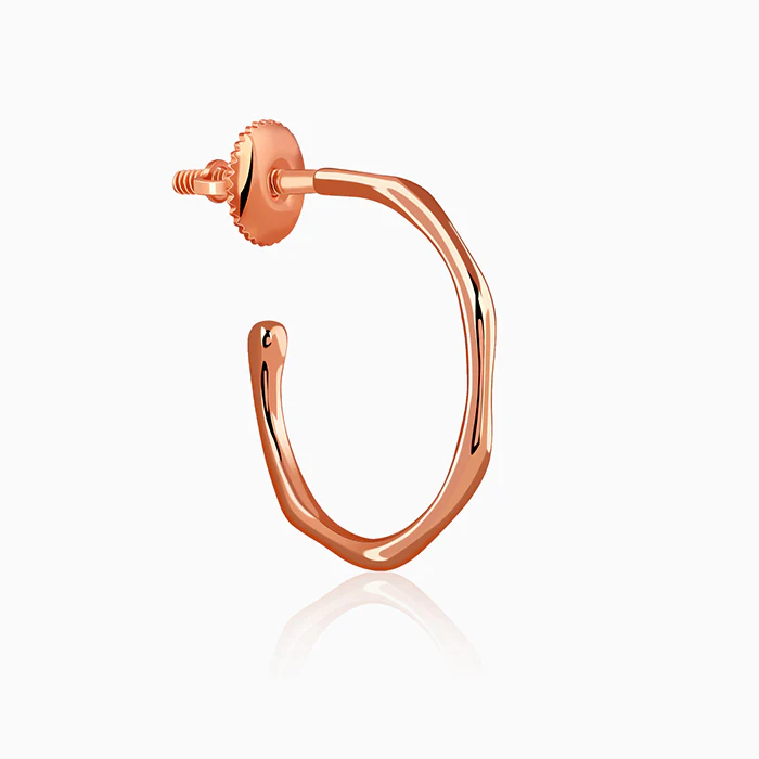 Rose Gold Classy Serene Hoops - Image 4