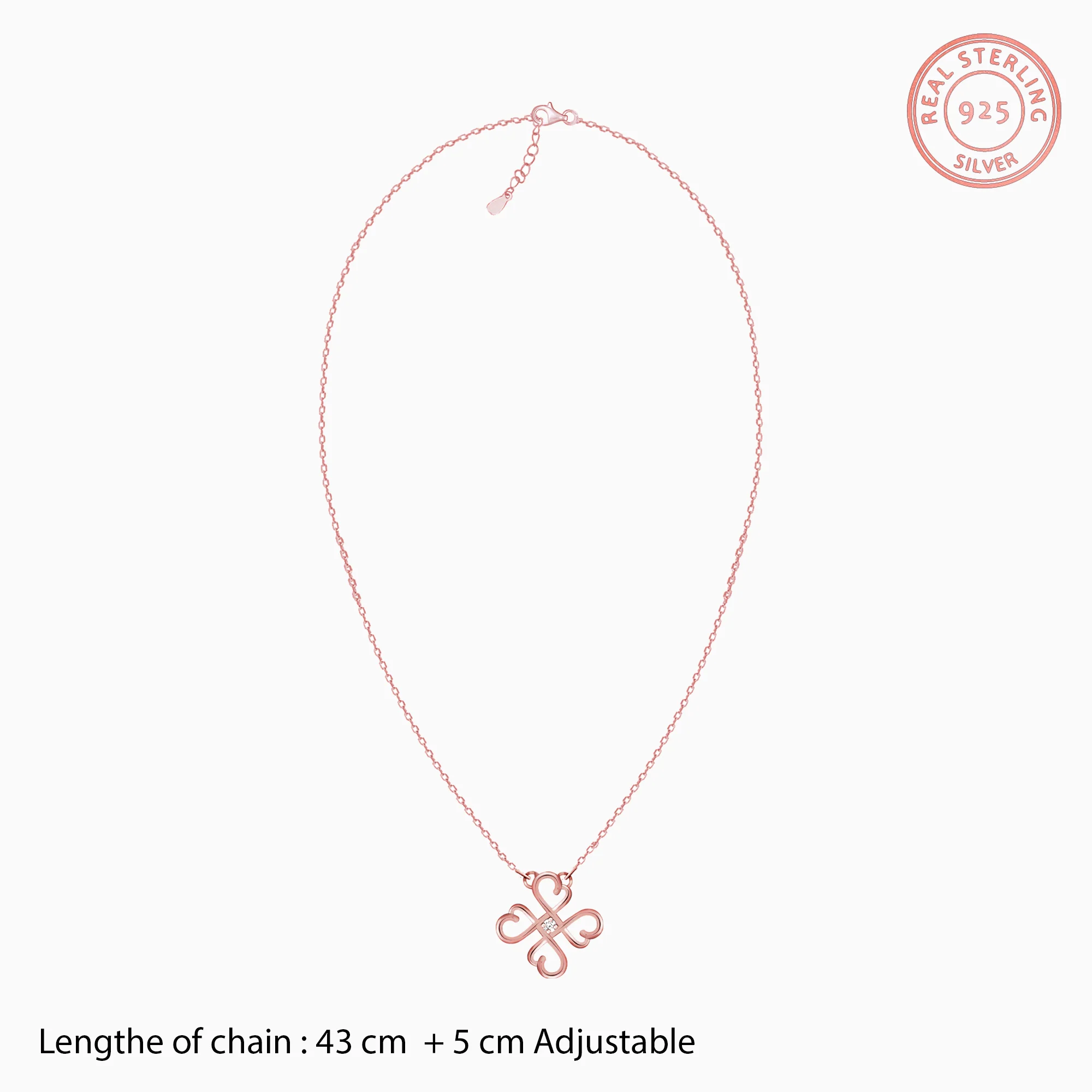 Rose Gold Clover Necklace - Image 4