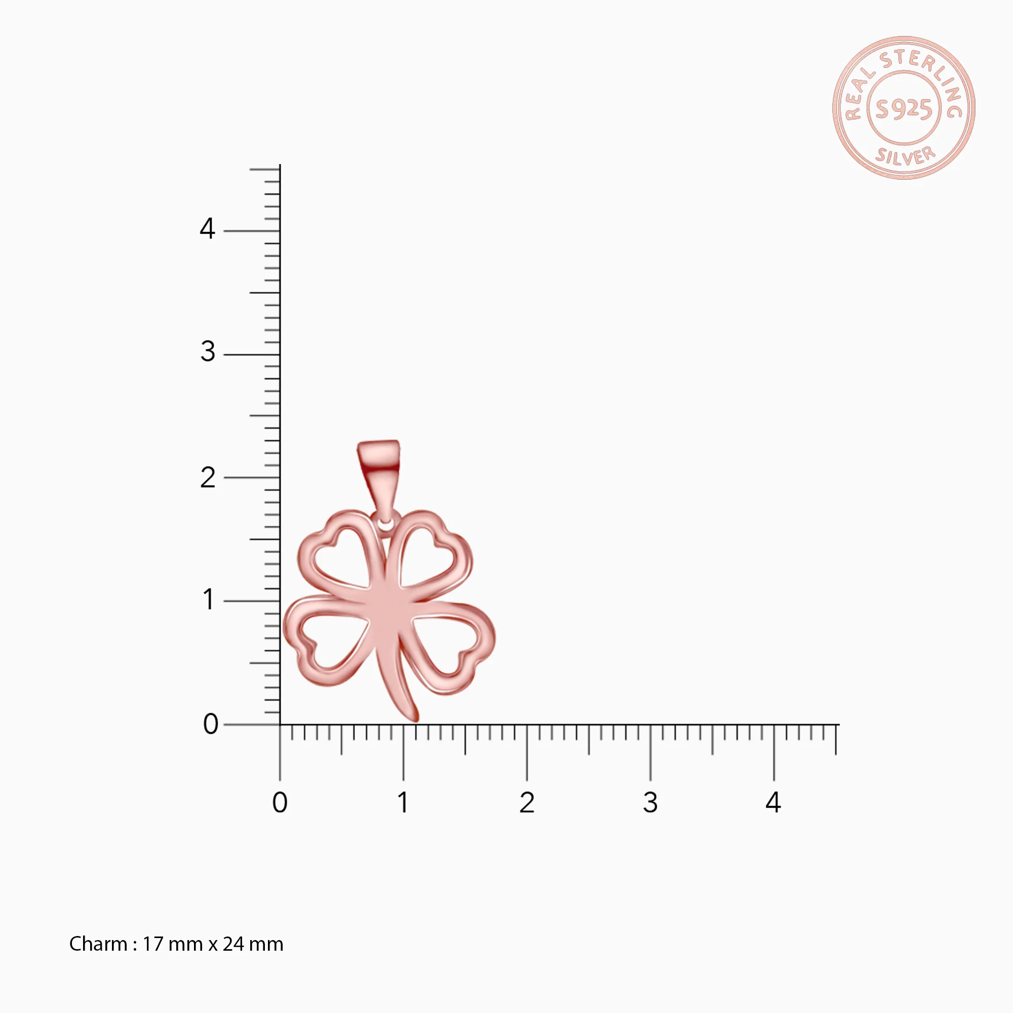 Rose Gold Clover Pendant with Link Chain - Image 4