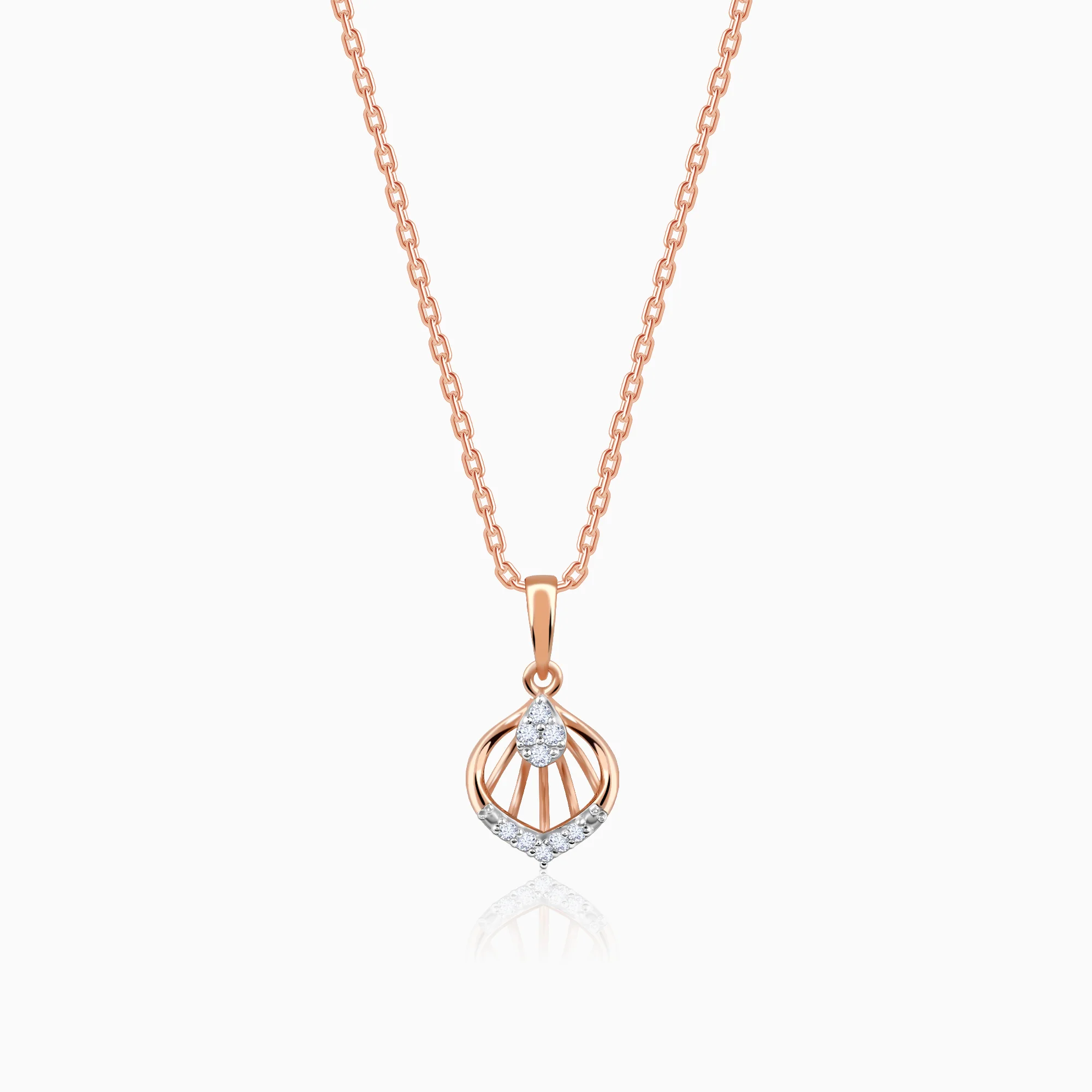Rose Gold Cocoon Diamond Pendant
