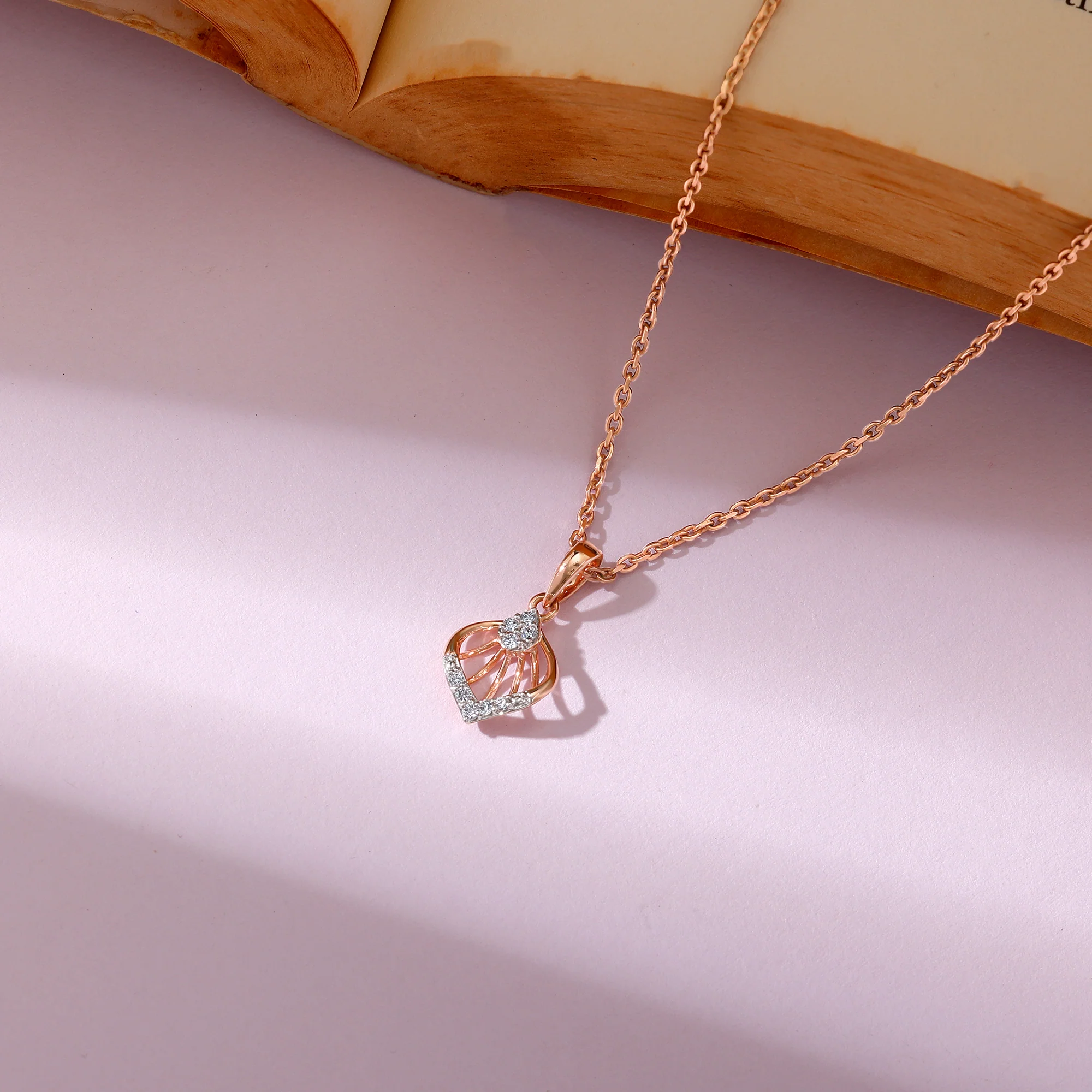Rose Gold Cocoon Diamond Pendant - Image 2
