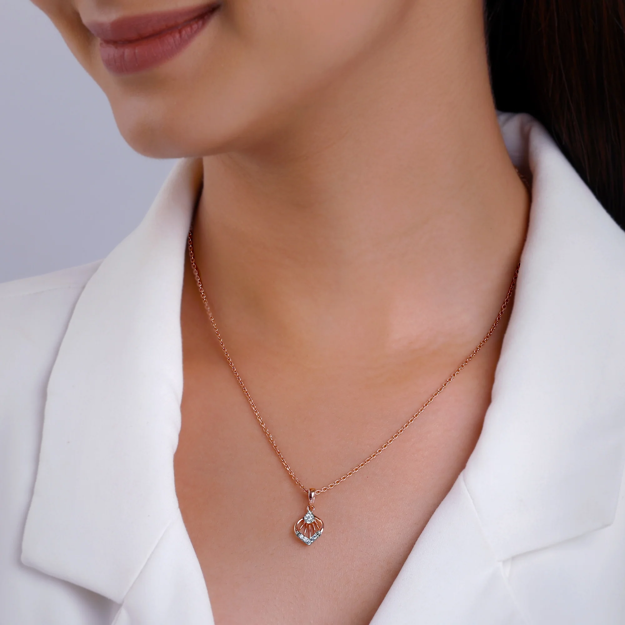 Rose Gold Cocoon Diamond Pendant - Image 3