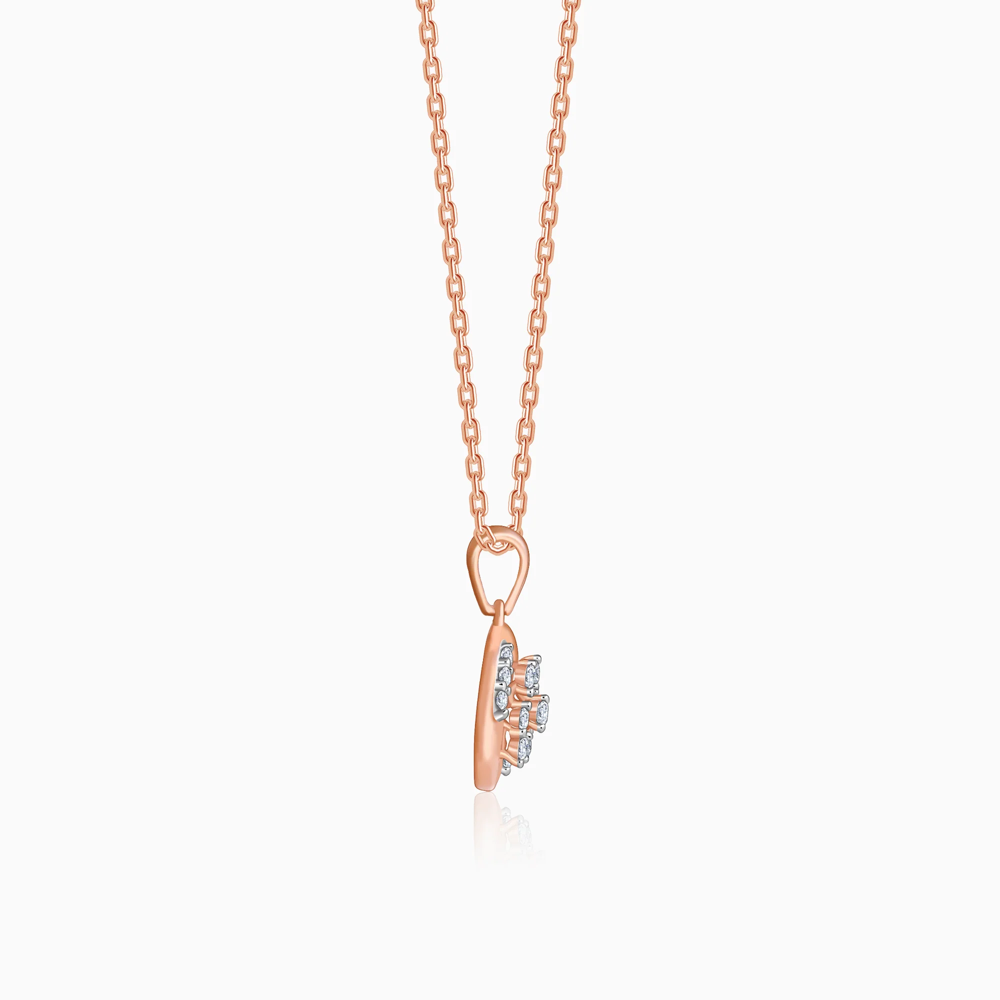 Rose Gold Cocoon Lab Grown Diamond Pendant - Image 5