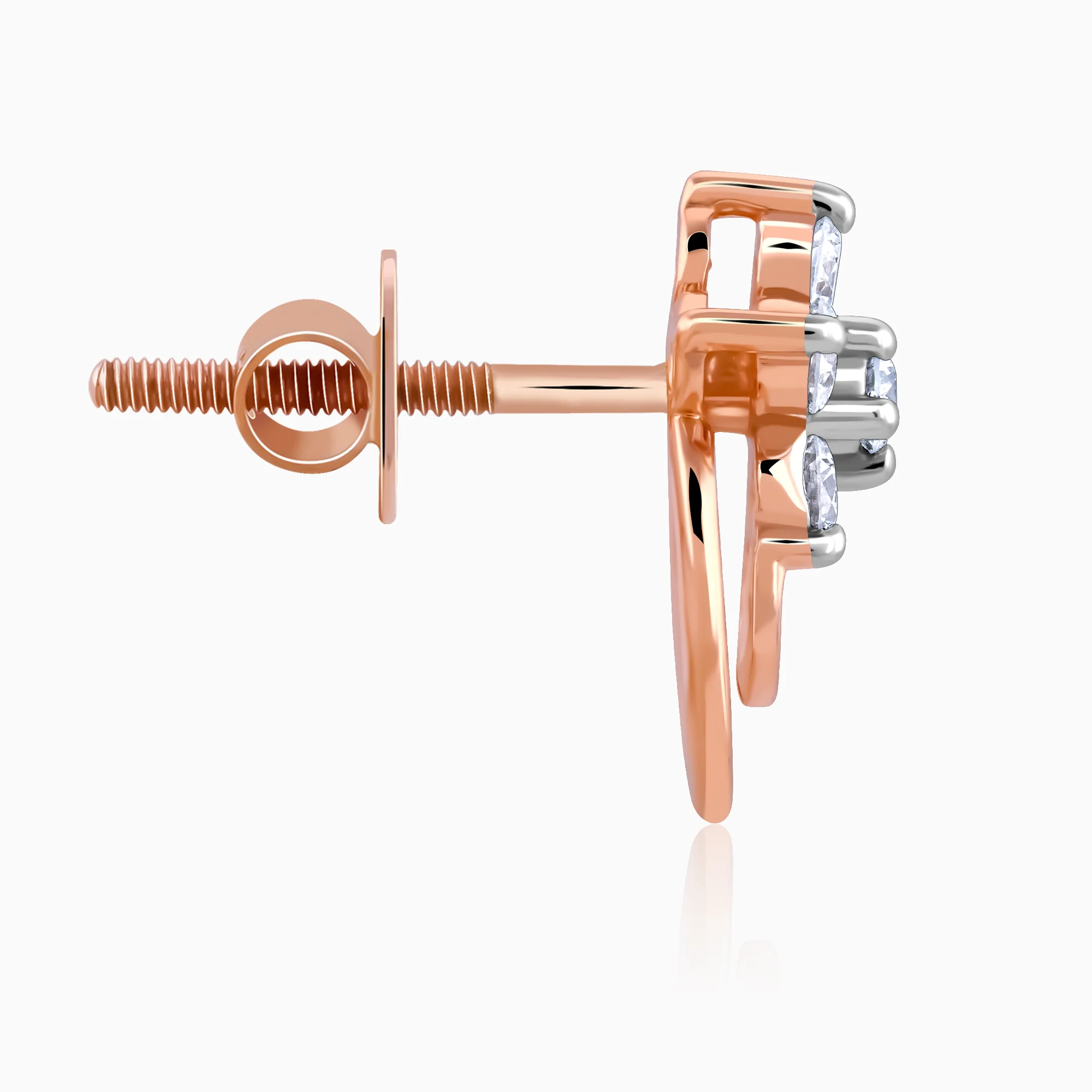 Rose Gold Cosmic Petal Diamond Studs - Image 5