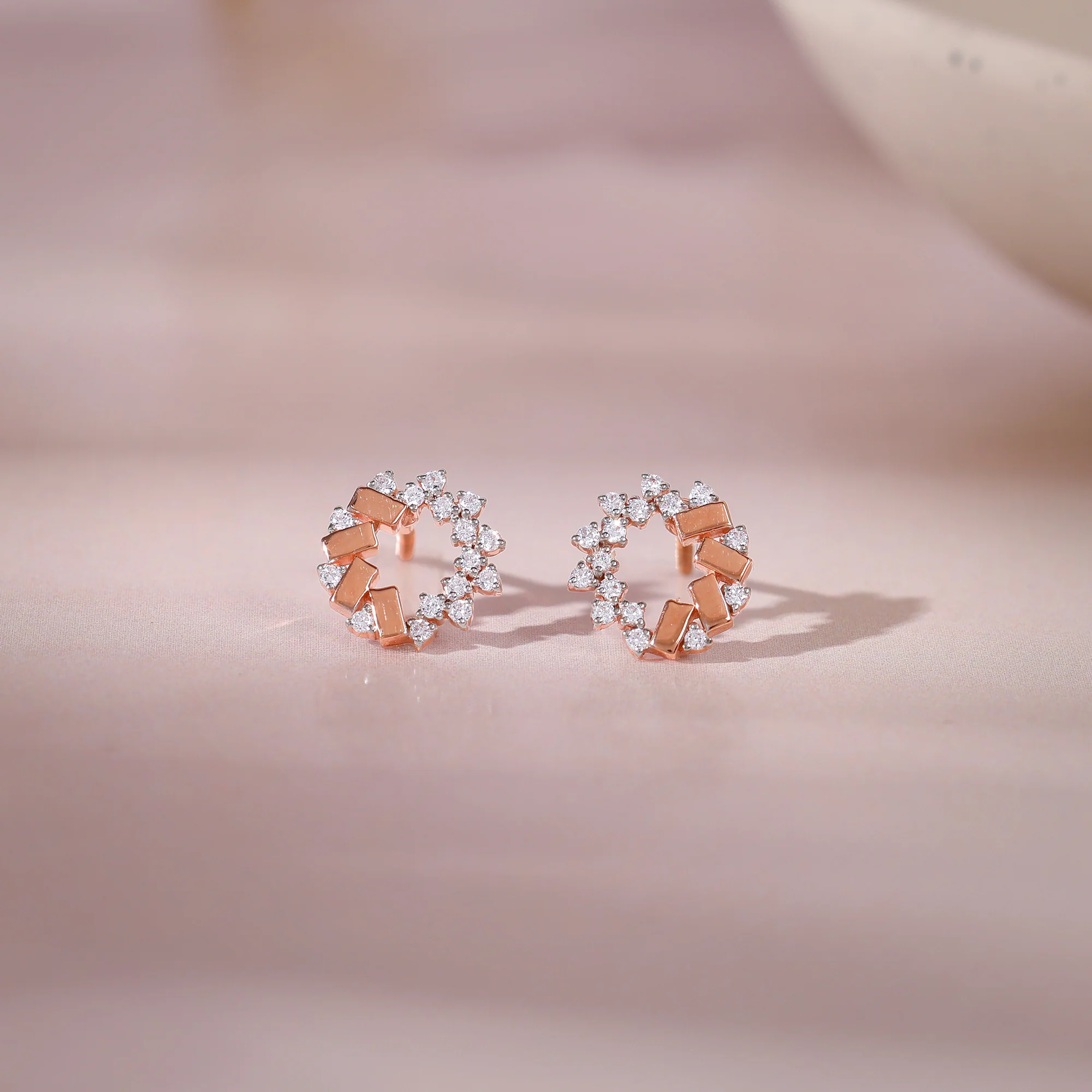 Rose Gold Crimson Halo Lab Grown Diamond Studs - Image 2