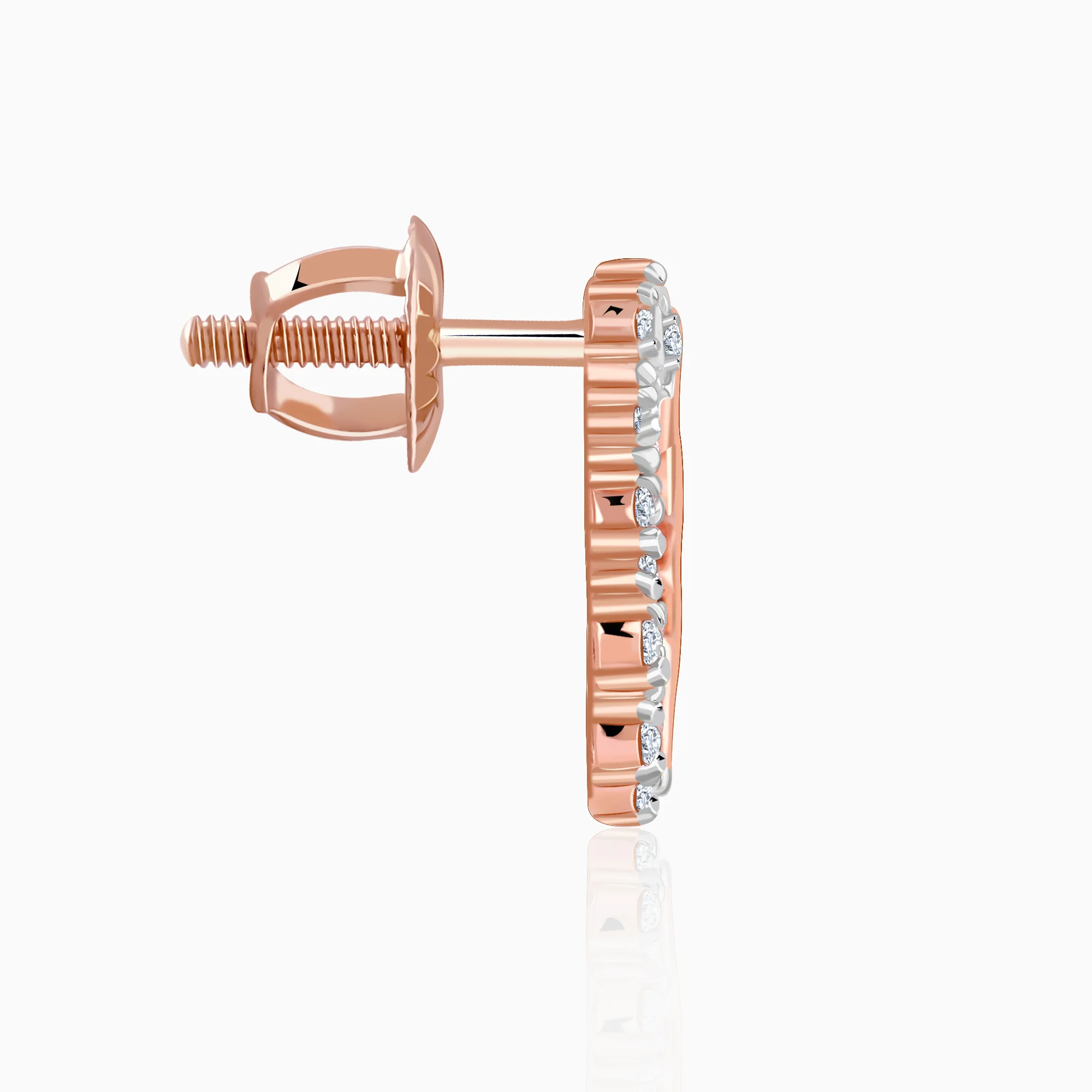 Rose Gold Crimson Halo Lab Grown Diamond Studs - Image 5