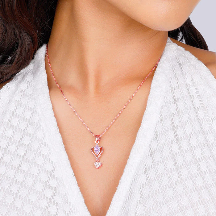 Rose Gold Crocus Elegance Pendant With Link Chain - Image 3