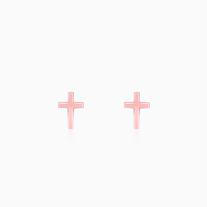Rose Gold Cross of Grace Earrings