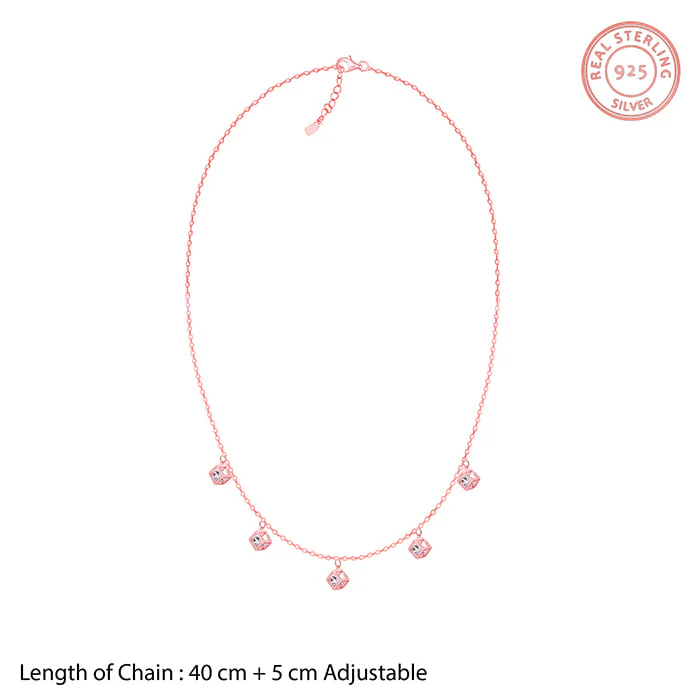 Rose Gold Cubic Crystal Necklace - Image 4