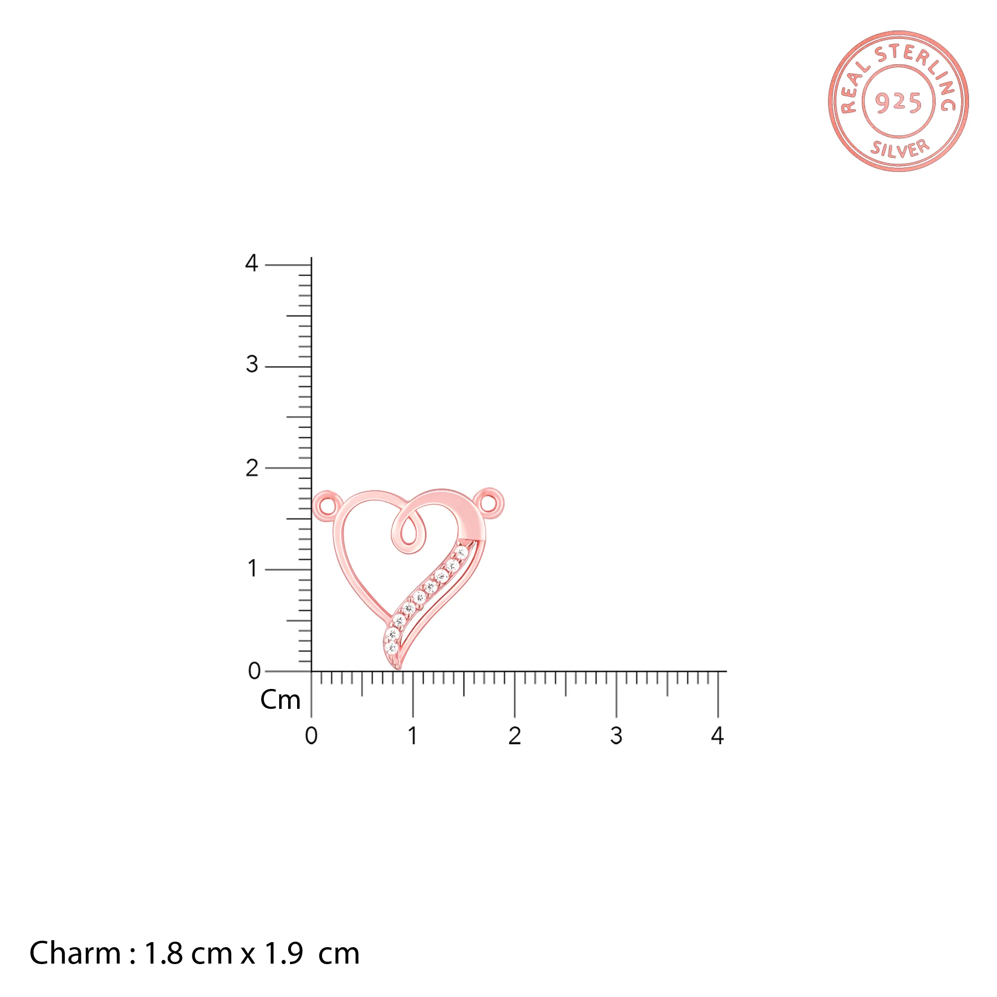Rose Gold Curl Heart Necklace - Image 6