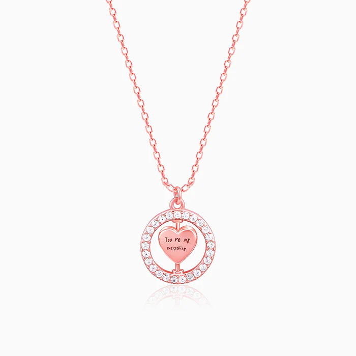 Rose Gold Custom Endless Love Pendant With  Link Chain - Image 2