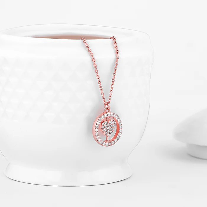 Rose Gold Custom Endless Love Pendant With  Link Chain - Image 3
