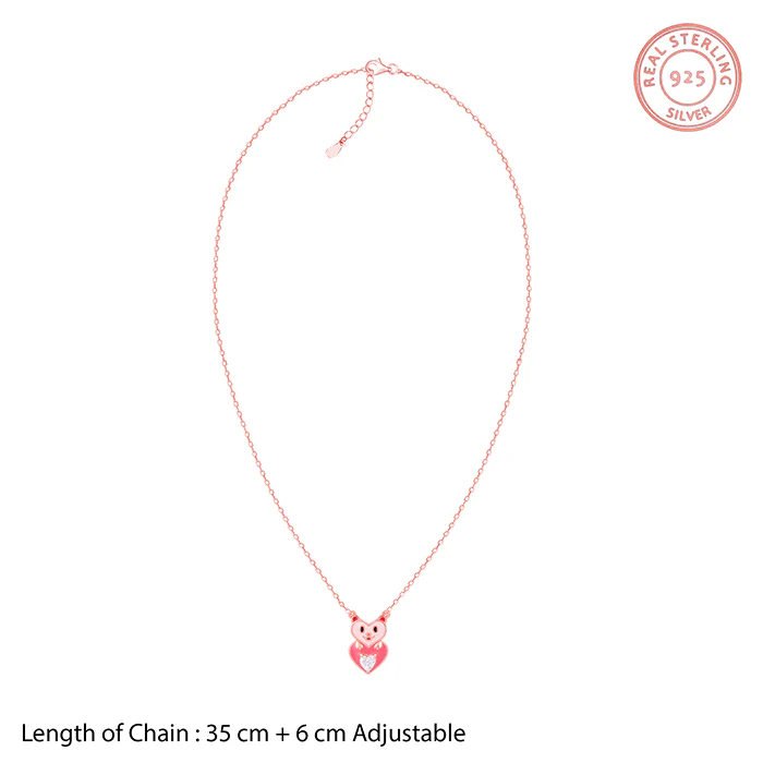 Rose Gold Cutie Heart Boo Kids Necklace - Image 6