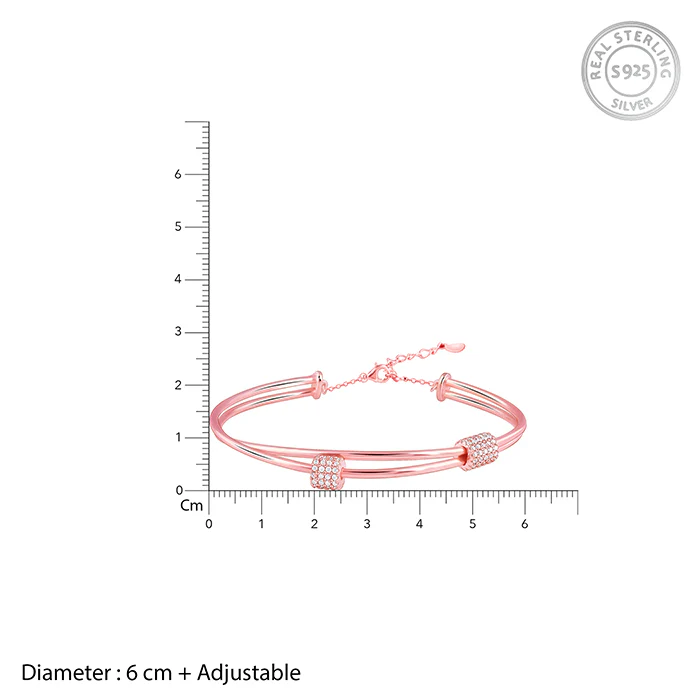 Rose Gold Cylinder Bracelet - Image 5