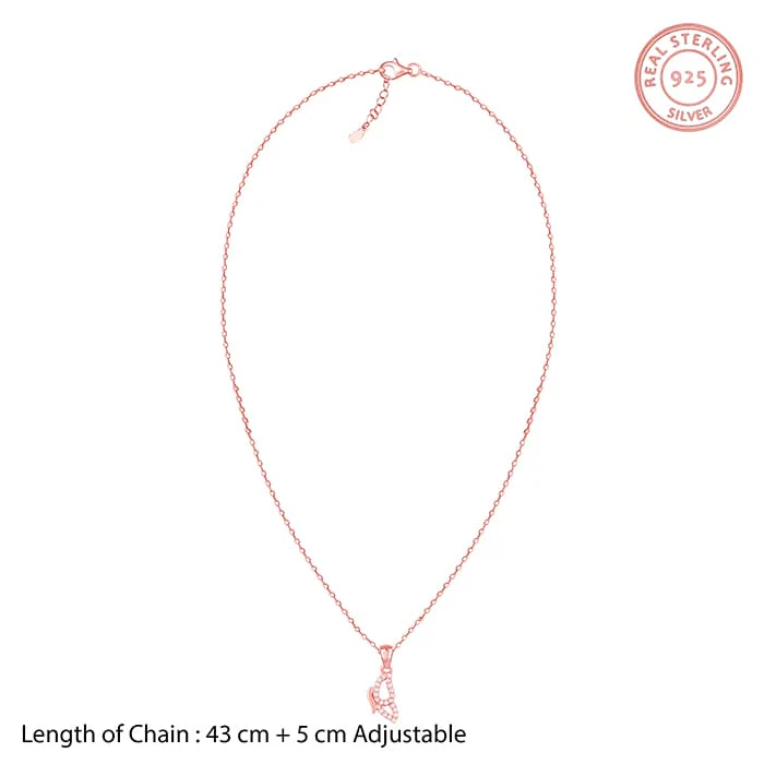 Rose Gold Dazzling Butterfly Pendant With Link Chain - Image 5