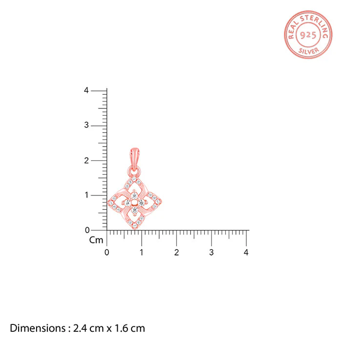 Rose Gold Double Rosette Pendant with Link Chain - Image 6