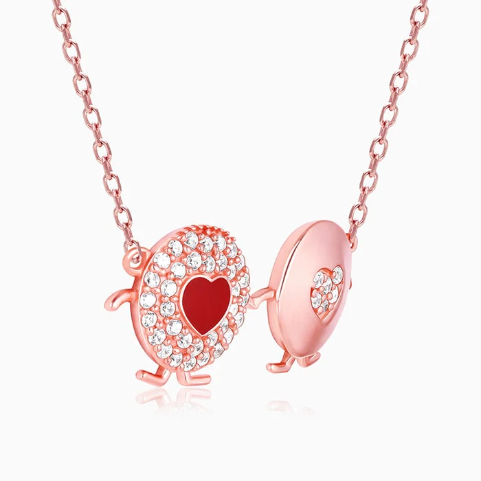 Rose Gold Duo Heart Necklace - Image 4