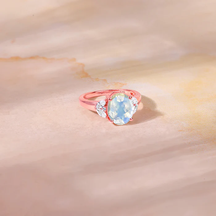 Rose Gold Elegance Moonstone Ring - Image 2