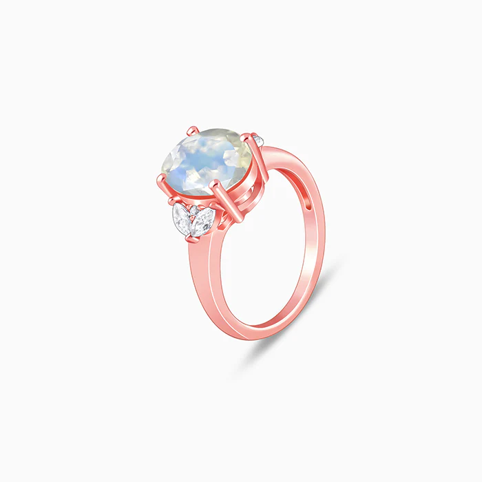 Rose Gold Elegance Moonstone Ring - Image 4