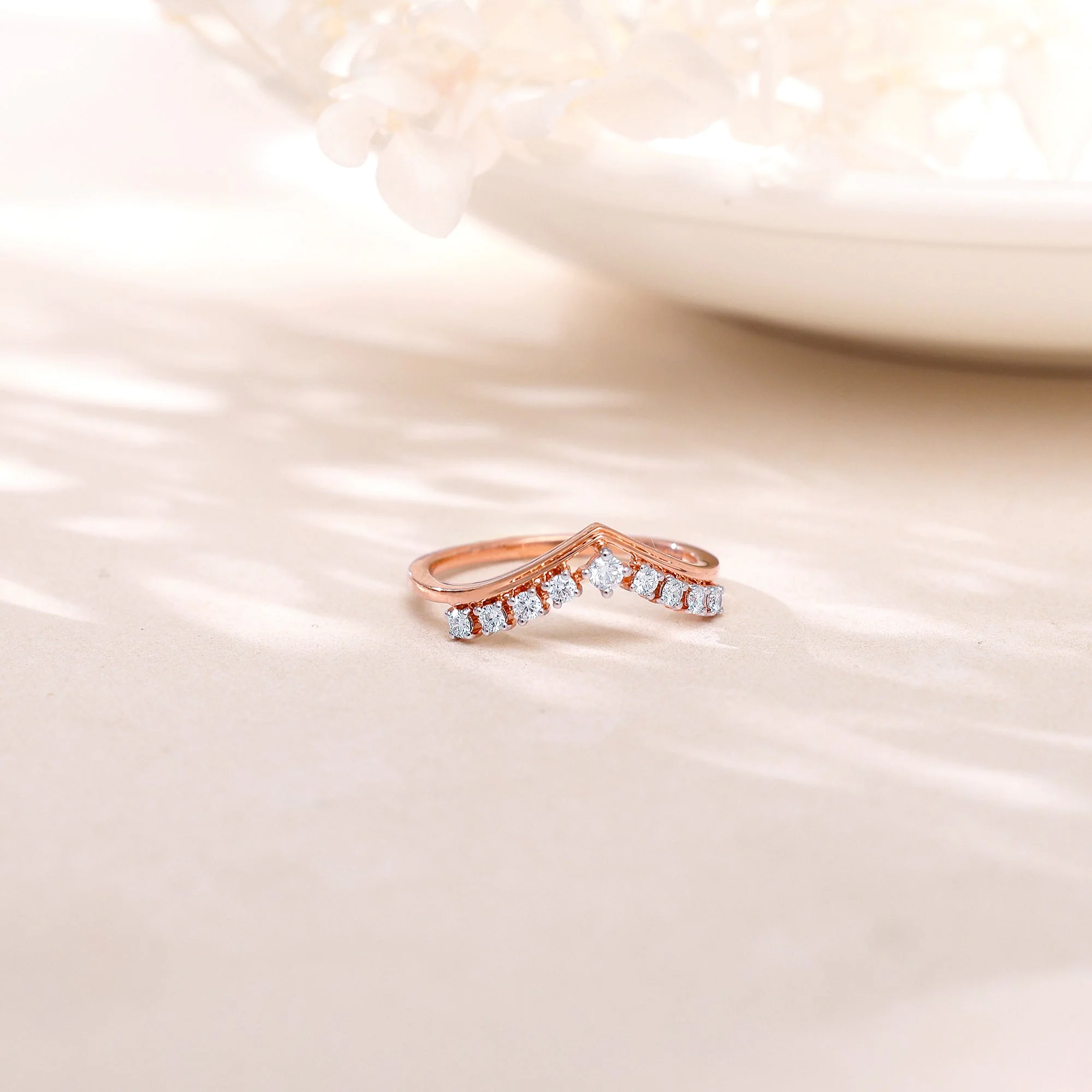 Rose Gold Elegant Pear Diamond Ring - Image 2