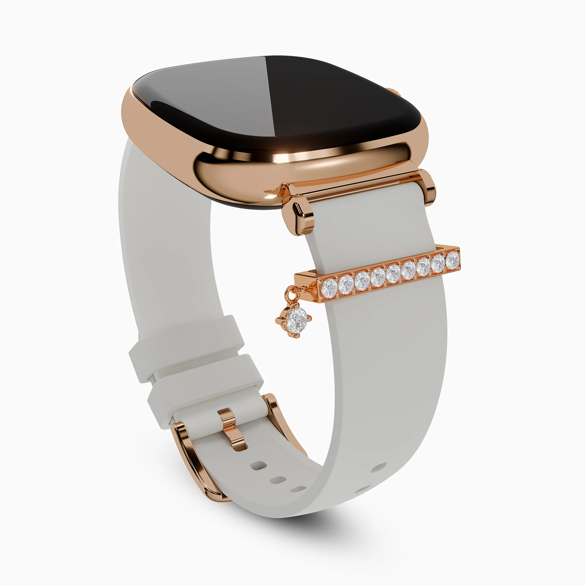 GIVA X boAt Chrome Ivory Watch with Rose Gold Elowen Charm