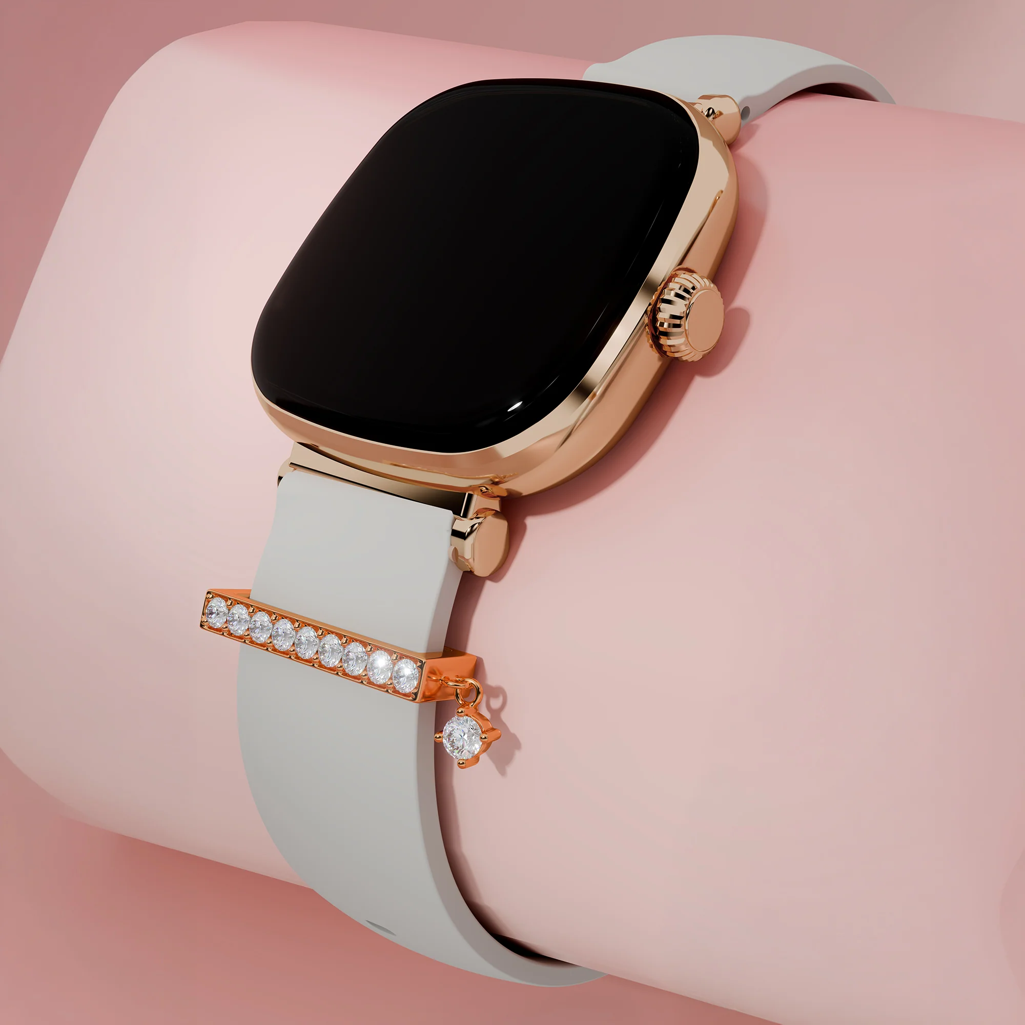 GIVA X boAt Chrome Ivory Watch with Rose Gold Elowen Charm - Image 2
