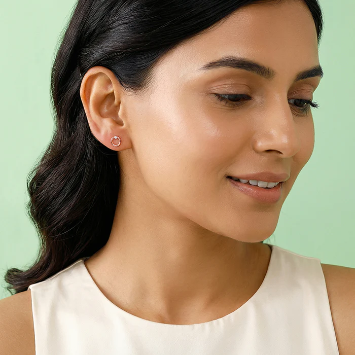 Rose Gold Eternal Stud Earrings - Image 3